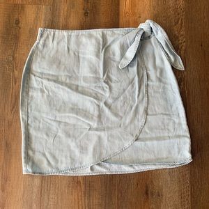 Chambray wrap skirt